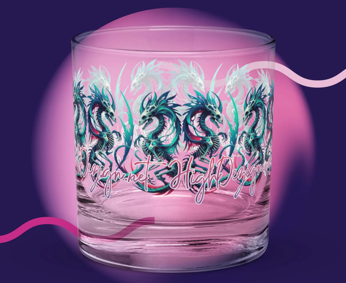 Discover the Charm of the Elegant Dragon-Emblazoned Rocks Glass