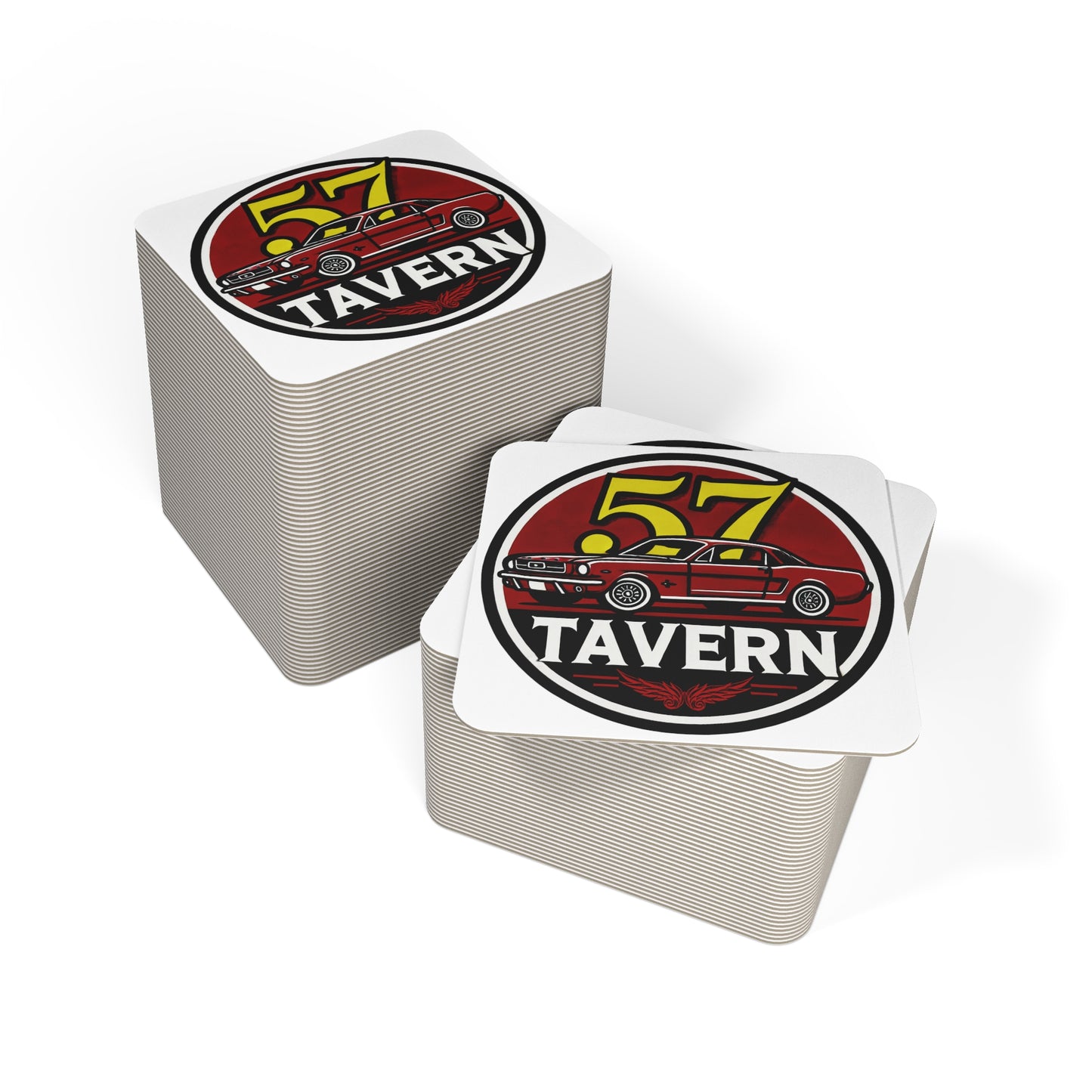 57 Tavern Coaster Set – Bold Vintage Muscle Car Design