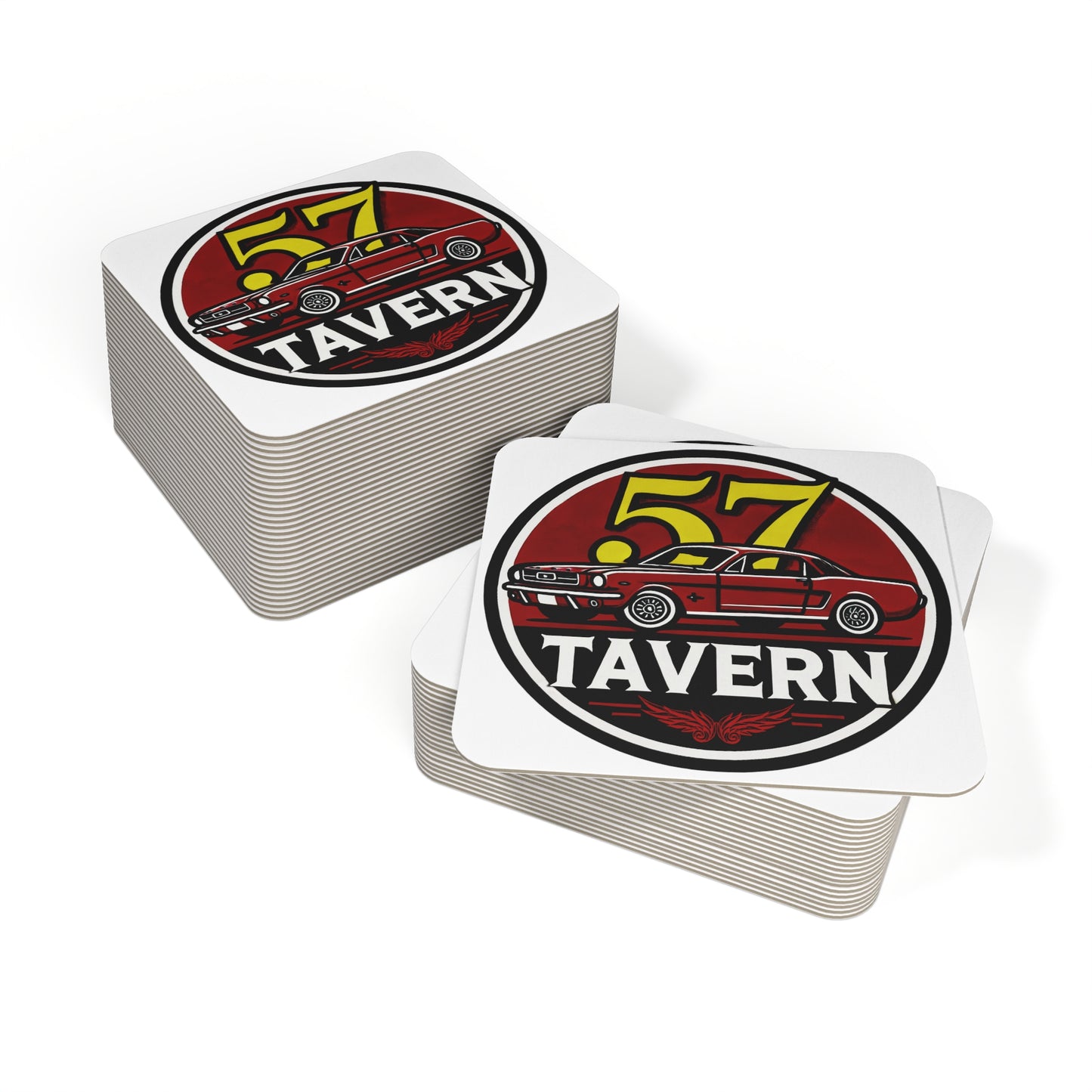 57 Tavern Coaster Set – Bold Vintage Muscle Car Design