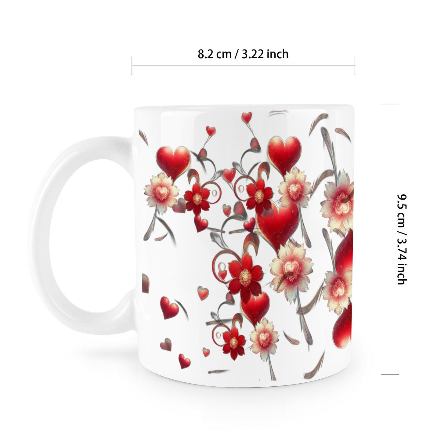 Heart & Floral Charm Mug
(11 OZ)
