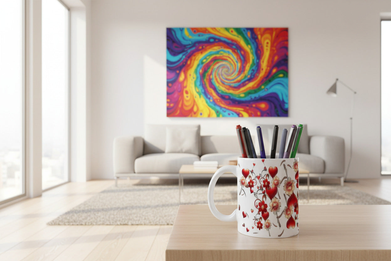 Heart & Floral Charm Mug
(11 OZ)