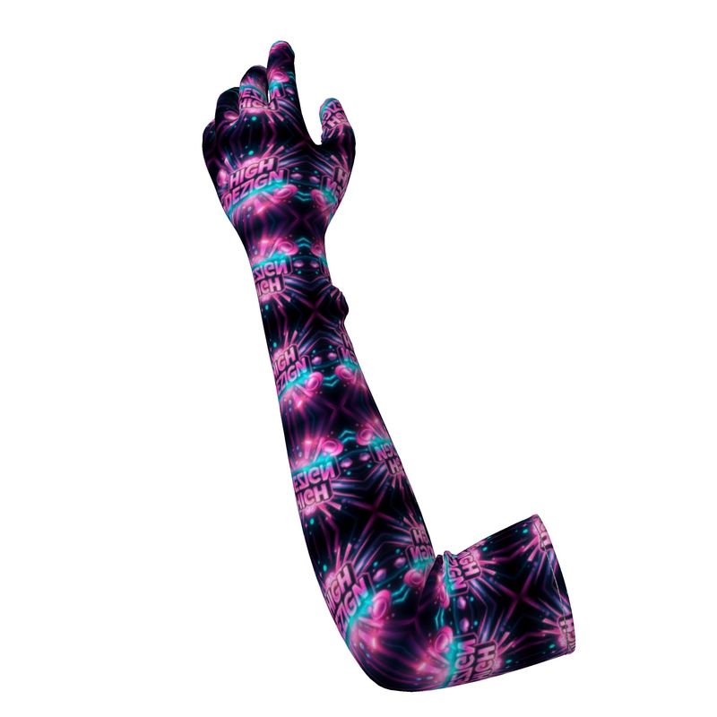 Cosmic Wave Sleeves – Designer Long Gloves in Crushed Velour