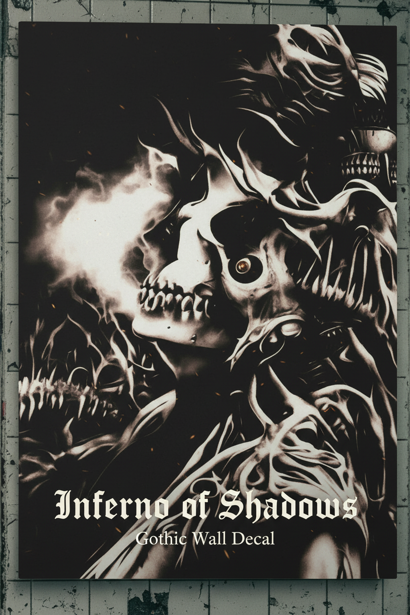 Inferno of Shadows 12 x 18 Wall Decal – Gothic Dark Fantasy Wall Art