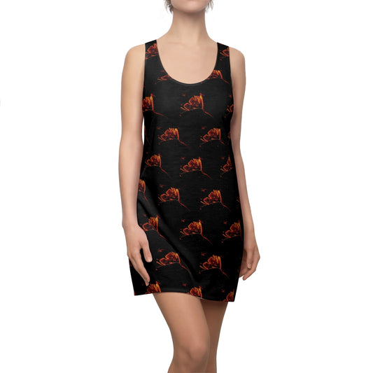 Dragon Flame Racerback Dress – All-Over Print | Sporty & Stylish Fit
