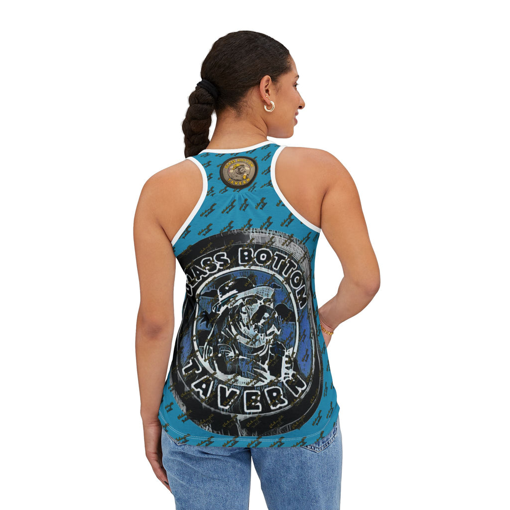 Glass Bottom Tavern Nautical Skull Racerback Tank – Vintage Pirate Tavern Graphic Tank Top