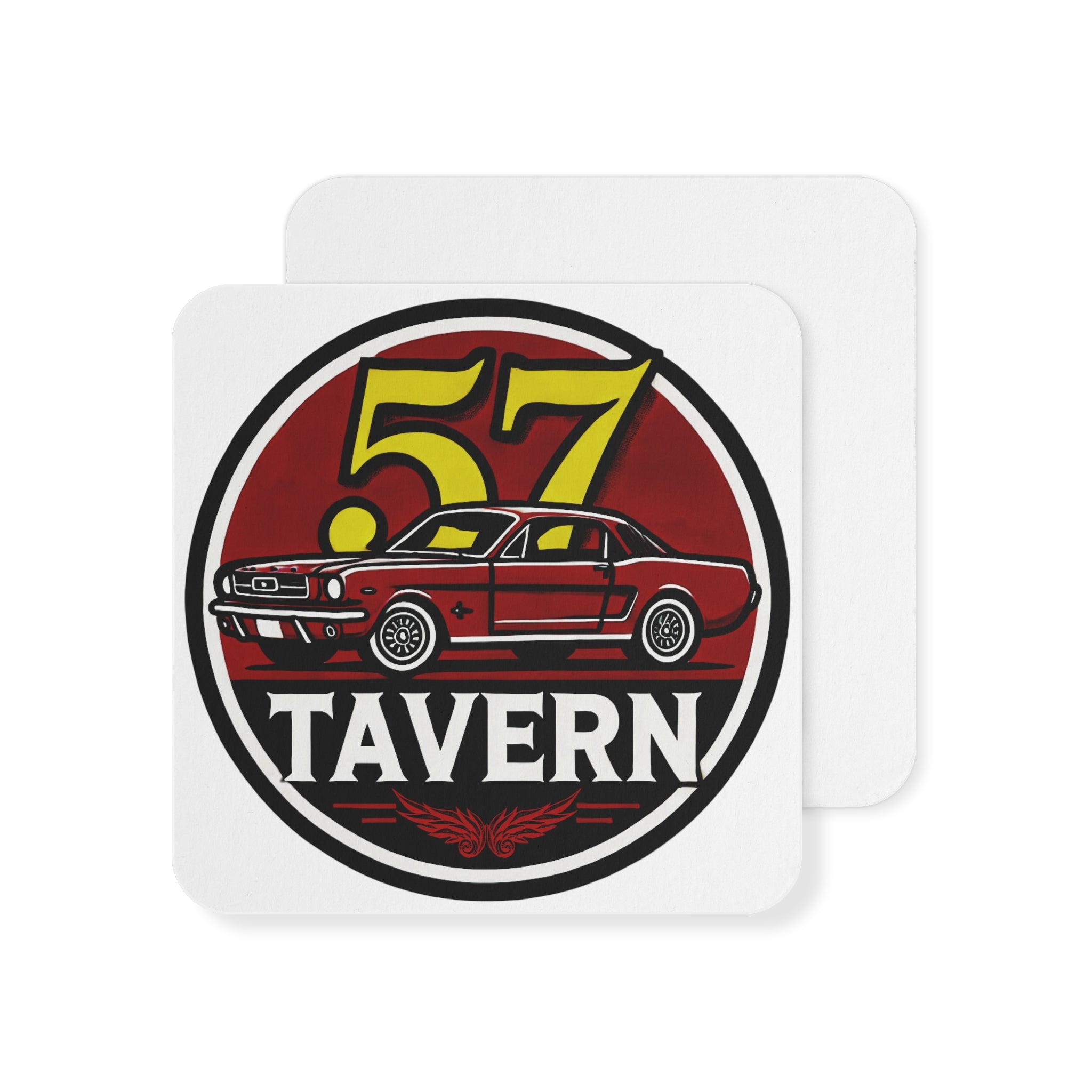 57 Tavern Coaster Set – Bold Vintage Muscle Car Design