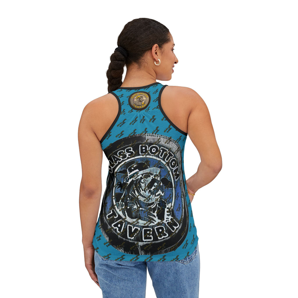 Glass Bottom Tavern Nautical Skull Racerback Tank – Vintage Pirate Tavern Graphic Tank Top