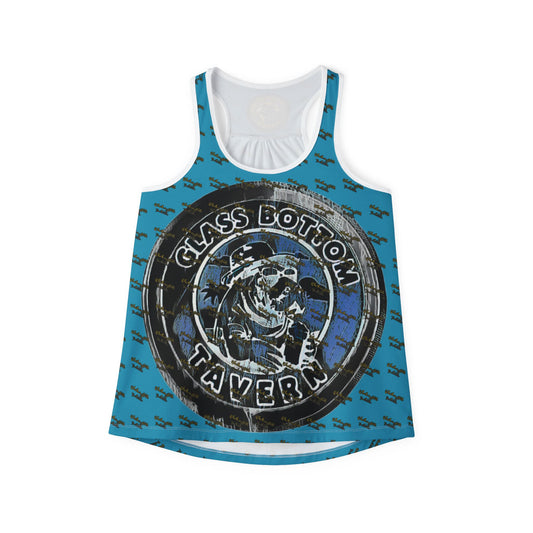 Glass Bottom Tavern Nautical Skull Racerback Tank – Vintage Pirate Tavern Graphic Tank Top