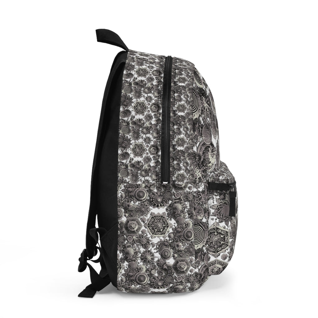 Monochrome Mandala Backpack – Waterproof, Lightweight & Stylish