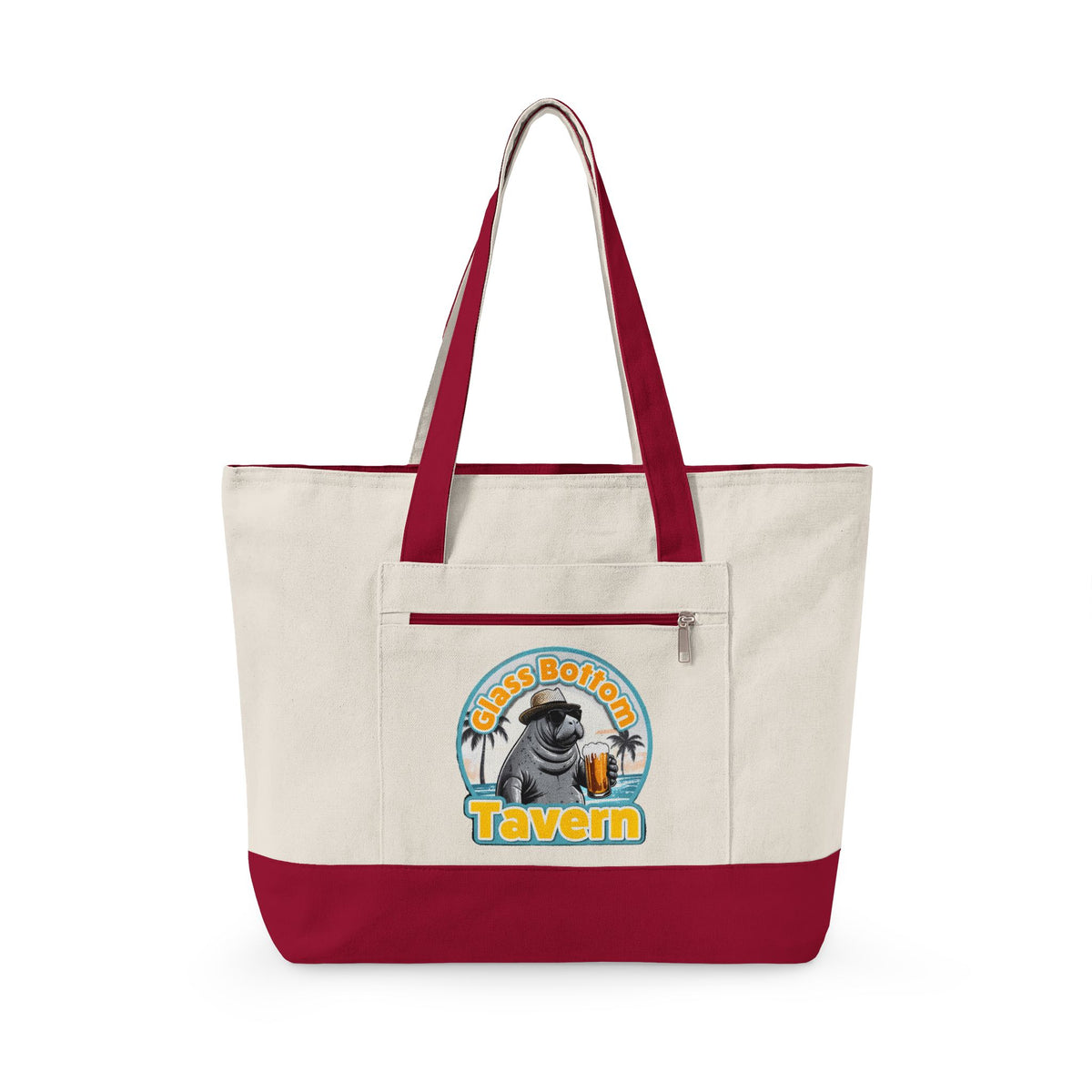 Tote Bag - 'Glass Bottom Tavern' Seal Beach Beachy Canvas Tote