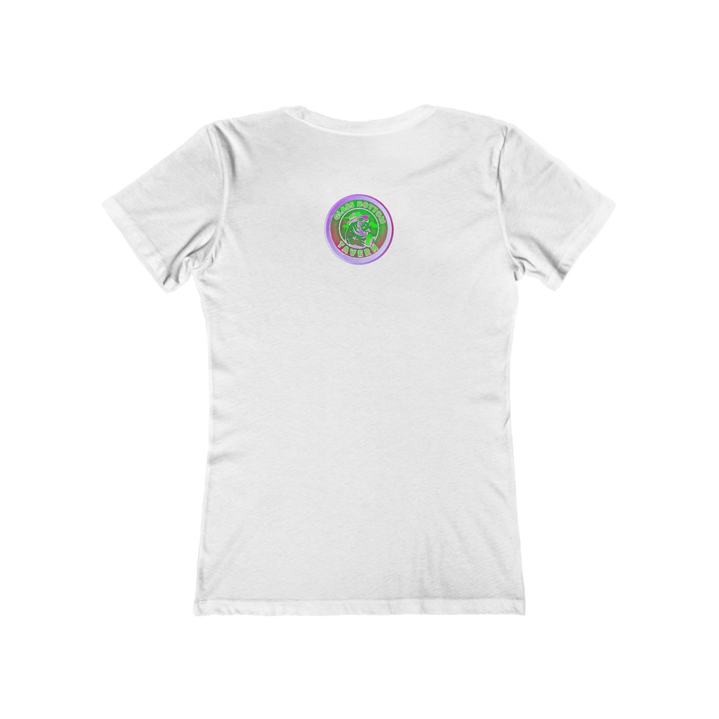 Boyfriend Tee — Vintage Glass Bottom Tavern Bar Logo T‑Shirt for Women