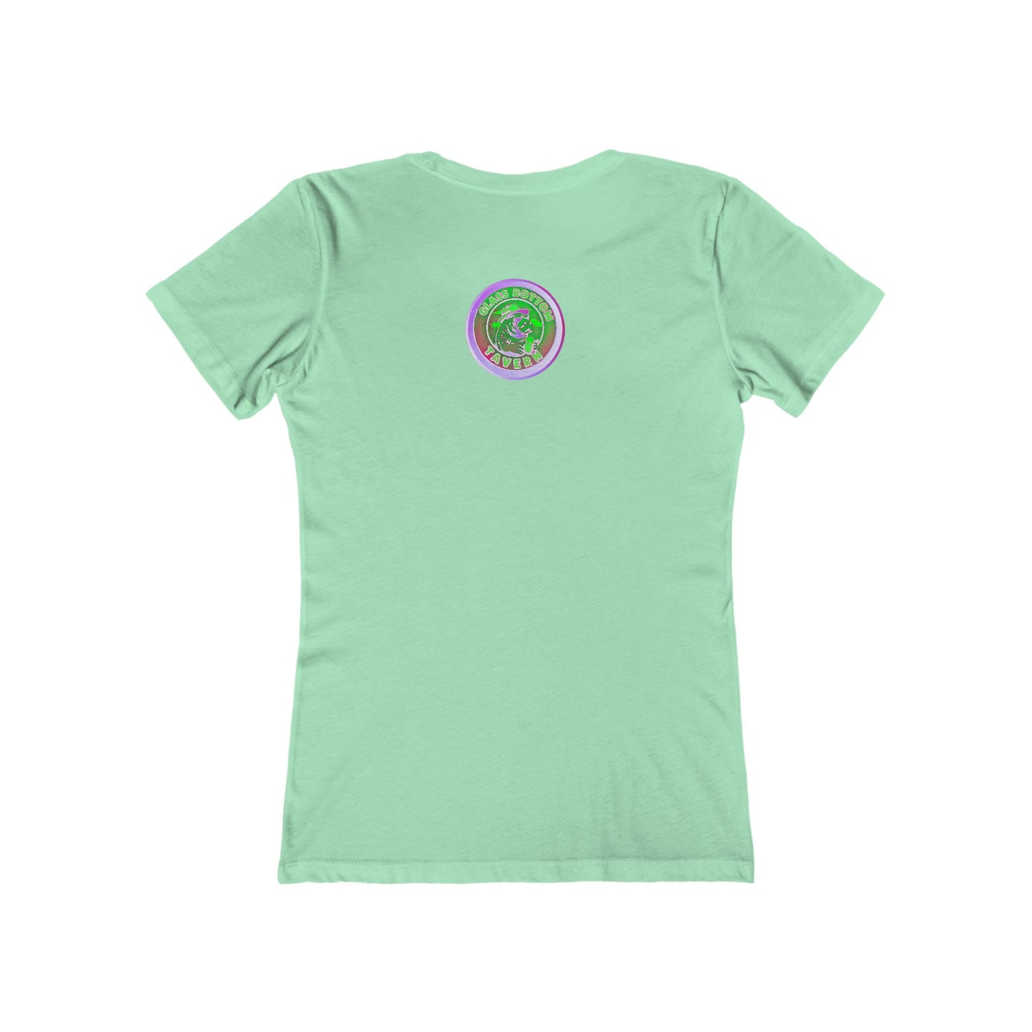 Boyfriend Tee — Vintage Glass Bottom Tavern Bar Logo T‑Shirt for Women