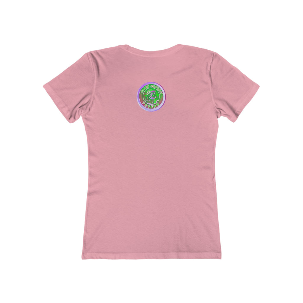 Boyfriend Tee — Vintage Glass Bottom Tavern Bar Logo T‑Shirt for Women