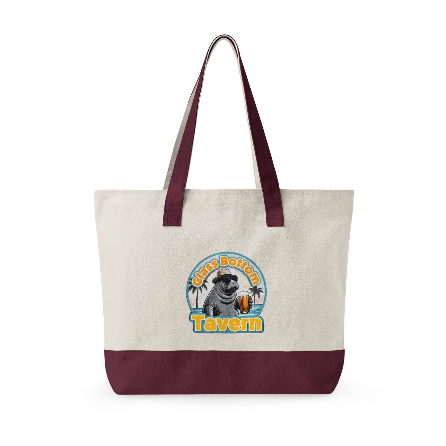Tote Bag - 'Glass Bottom Tavern' Seal Beach Beachy Canvas Tote