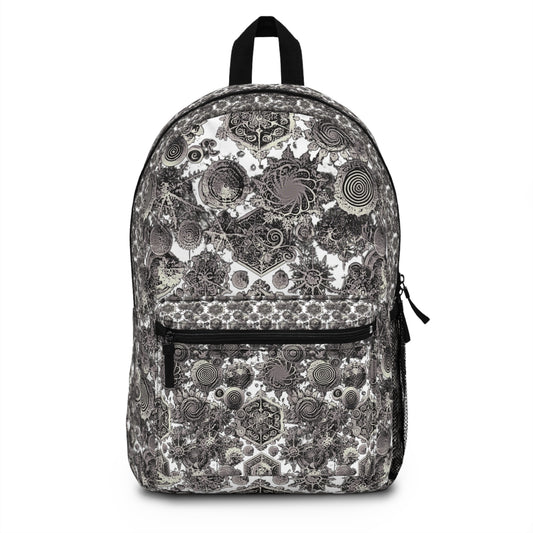 Monochrome Mandala Backpack – Waterproof, Lightweight & Stylish