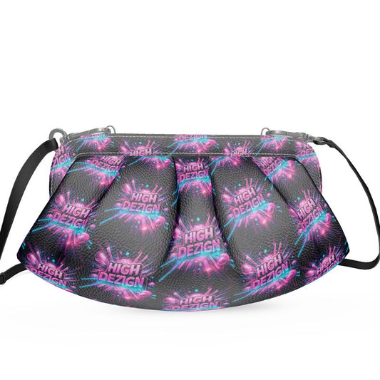 Aurora Bloom Designer Pleated Bag – Handmade Real Nappa Leather