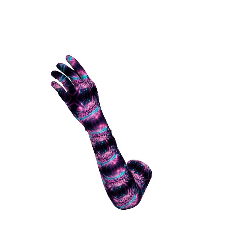 Cosmic Wave Sleeves – Designer Long Gloves in Crushed Velour