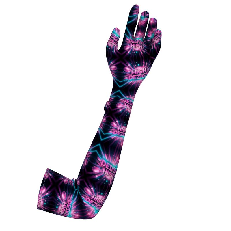 Cosmic Wave Sleeves – Designer Long Gloves in Crushed Velour