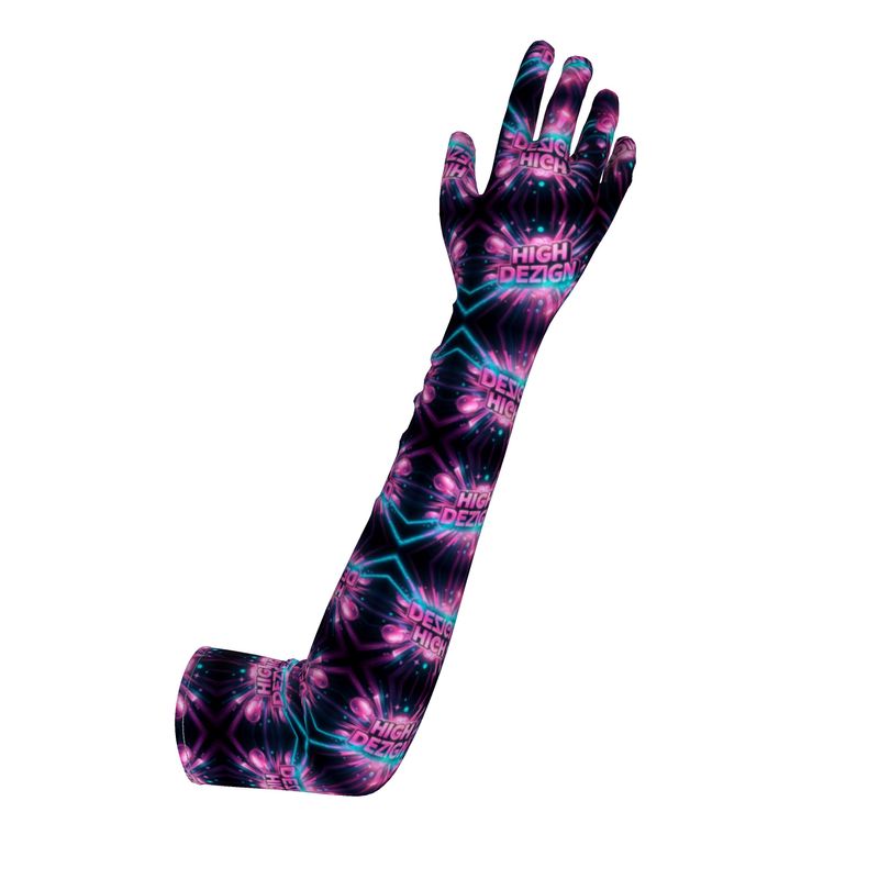 Cosmic Wave Sleeves – Designer Long Gloves in Crushed Velour