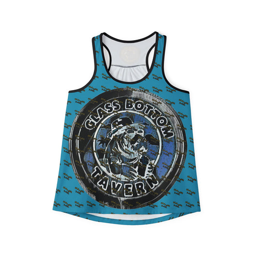 Glass Bottom Tavern Nautical Skull Racerback Tank – Vintage Pirate Tavern Graphic Tank Top