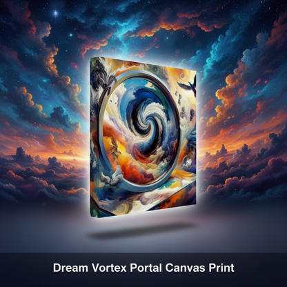 Canvas print of a dream vortex portal with a colorful sky background