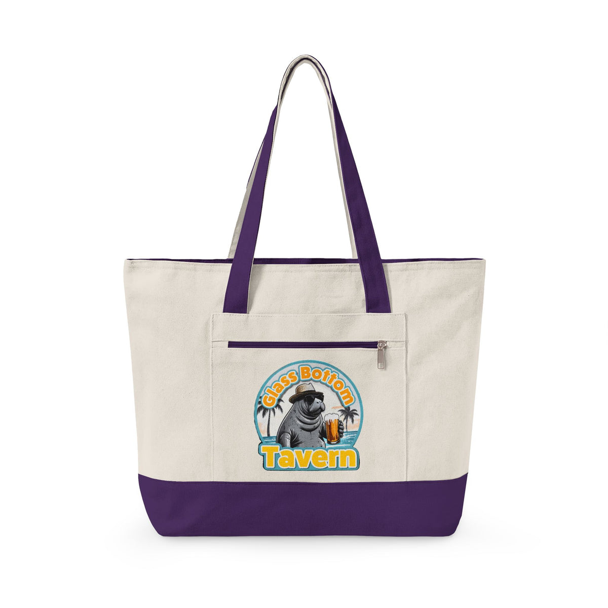 Tote Bag - 'Glass Bottom Tavern' Seal Beach Beachy Canvas Tote