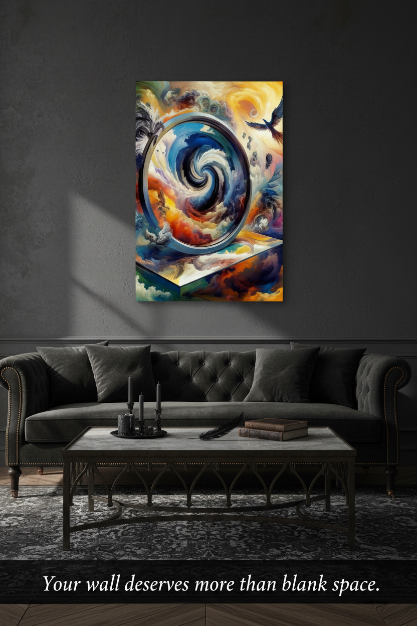Dream Vortex Portal Canvas Print – Surreal Cosmic Wall Art