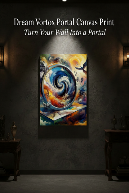 Abstract painting of a swirling design on a dark wall