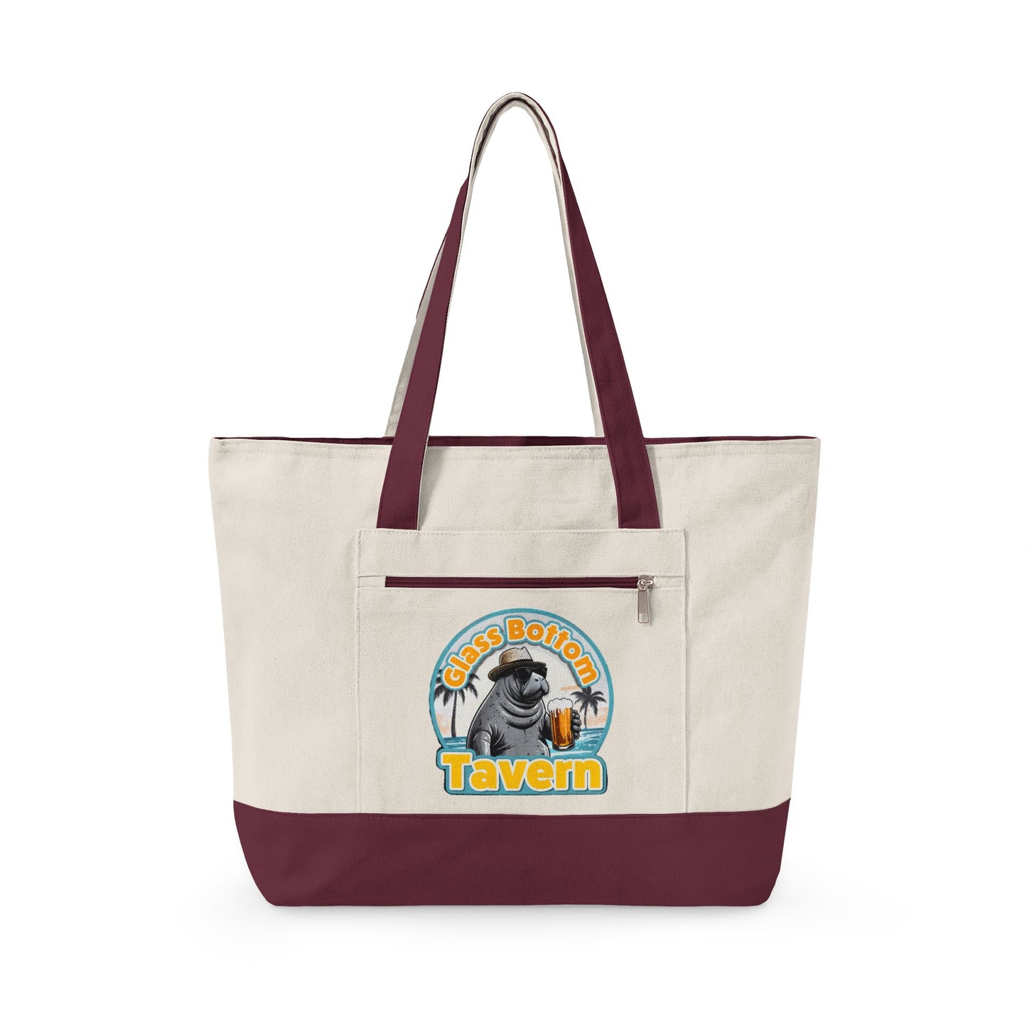 Tote Bag - 'Glass Bottom Tavern' Seal Beach Beachy Canvas Tote