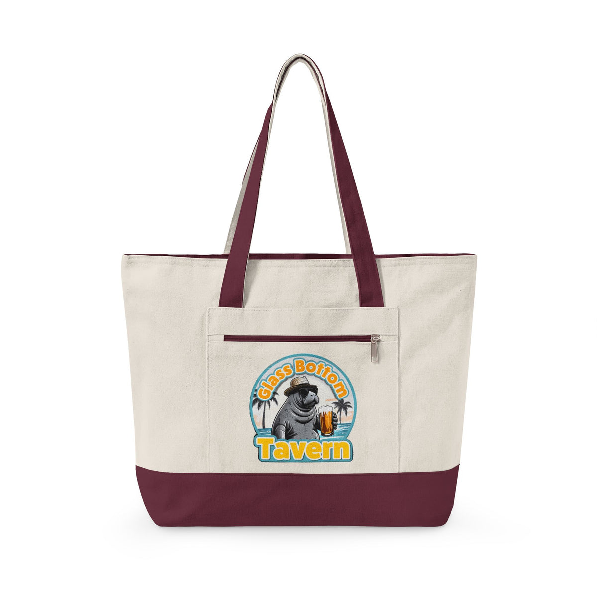 Tote Bag - 'Glass Bottom Tavern' Seal Beach Beachy Canvas Tote