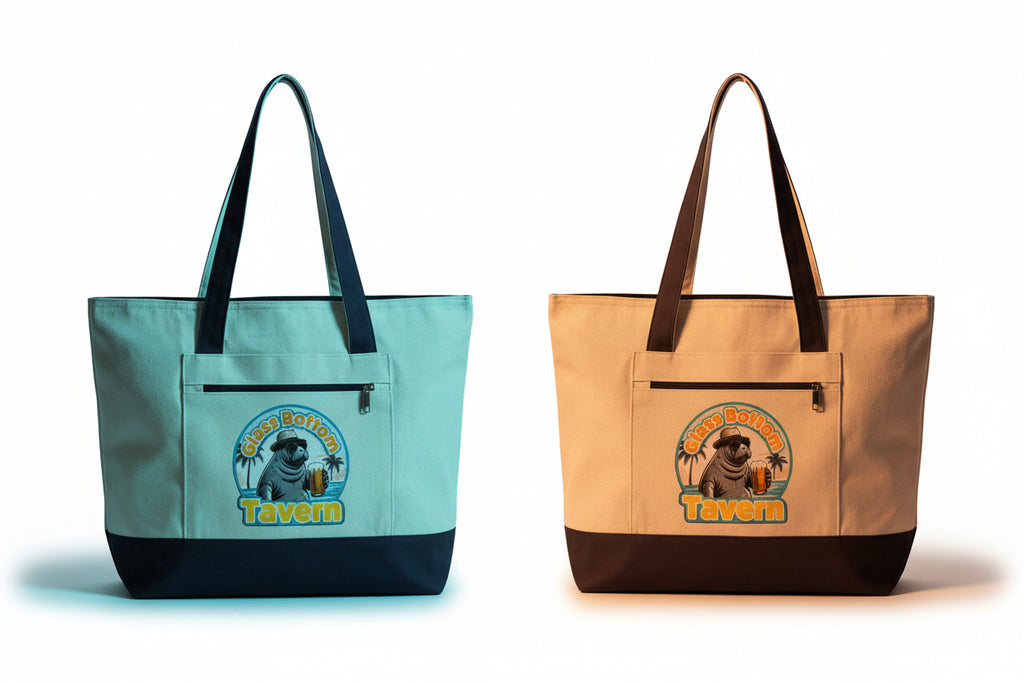 Tote Bag - 'Glass Bottom Tavern' Seal Beach Beachy Canvas Tote