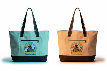 Tote Bag - 'Glass Bottom Tavern' Seal Beach Beachy Canvas Tote