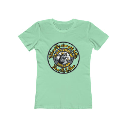 Boyfriend Tee — Vintage Glass Bottom Tavern Bar Logo T‑Shirt for Women