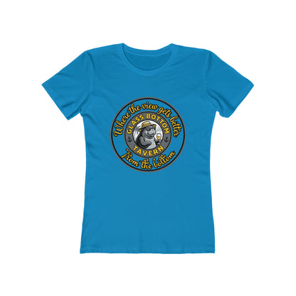 Boyfriend Tee — Vintage Glass Bottom Tavern Bar Logo T‑Shirt for Women