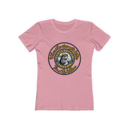 Boyfriend Tee — Vintage Glass Bottom Tavern Bar Logo T‑Shirt for Women