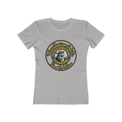 Boyfriend Tee — Vintage Glass Bottom Tavern Bar Logo T‑Shirt for Women