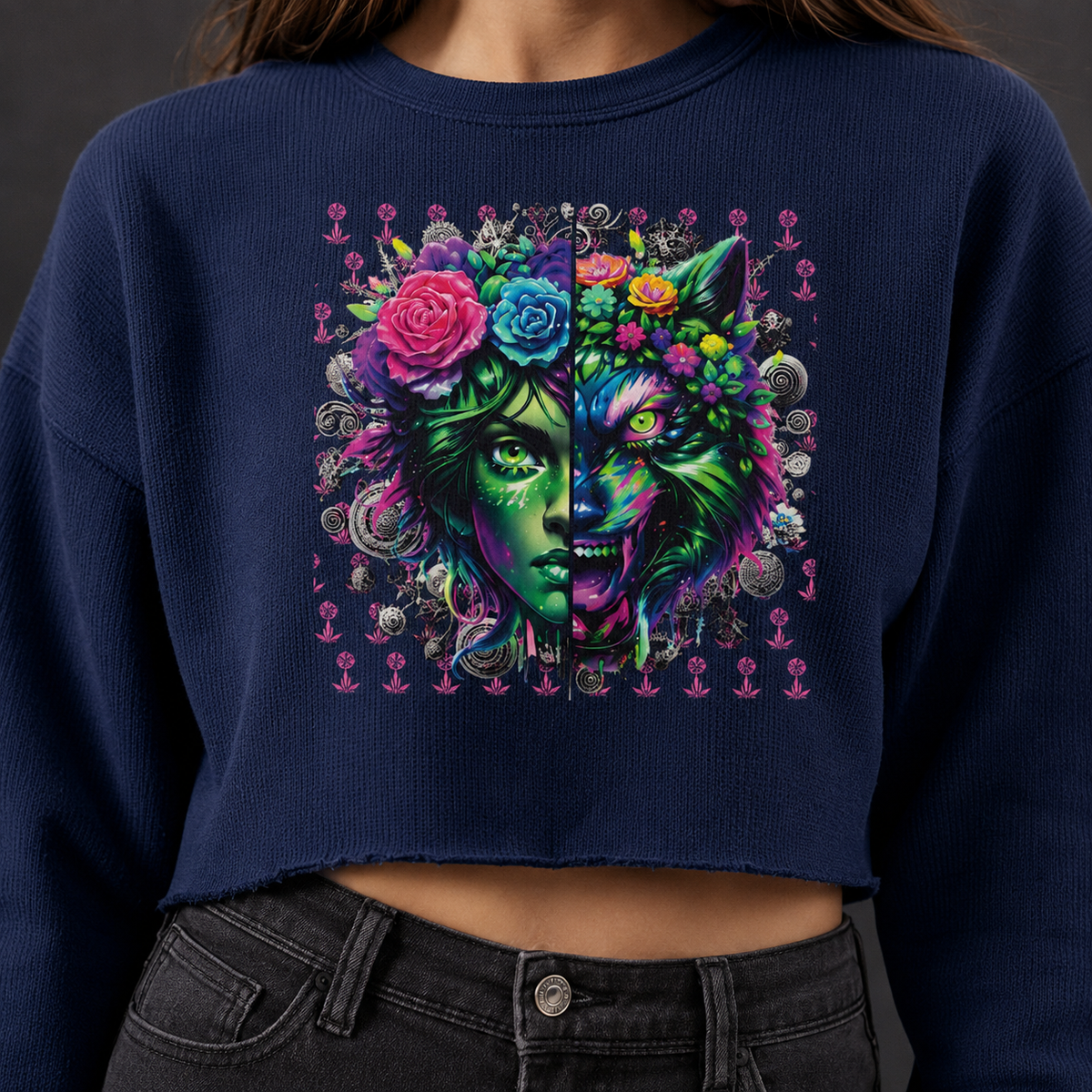 Floral MotherNatiure Women's Cropped Sweatshirt