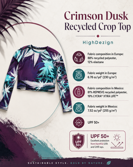 Crimson Dusk Recycled Crop Top – Dark Feminine Streetwear | HighDezign