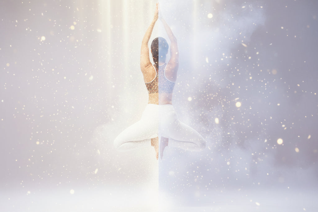Dancer in a white dress with a blurred background