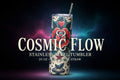 A hand holding a slim can-shaped tumbler with a traditional tattoo-style design featuring a red rose, blue leaves, stars, and hearts on a cream background.