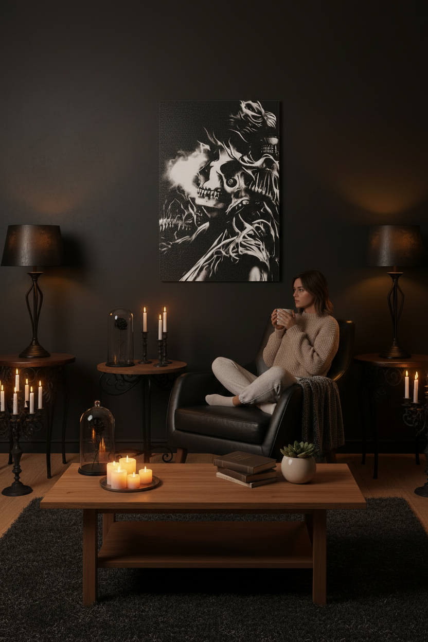 Inferno of Shadows 12 x 18 Wall Decal – Gothic Dark Fantasy Wall Art