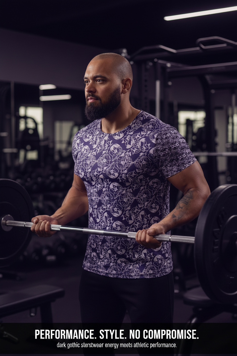 Purple Shadow Bloom Men’s Athletic T-Shirt