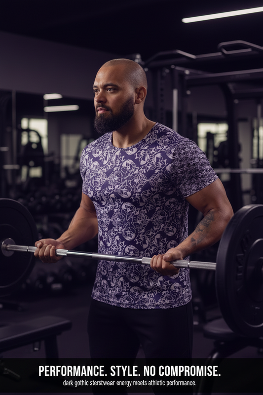 Purple Shadow Bloom Men’s Athletic T-Shirt