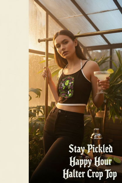 Woman holding a cocktail in a greenhouse setting