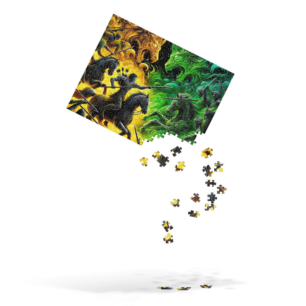 Mystical Horses Abstract Puzzle – 252 & 520 Pieces, Vibrant Wall Art