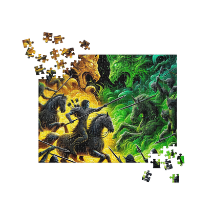 Mystical Horses Abstract Puzzle – 252 & 520 Pieces, Vibrant Wall Art