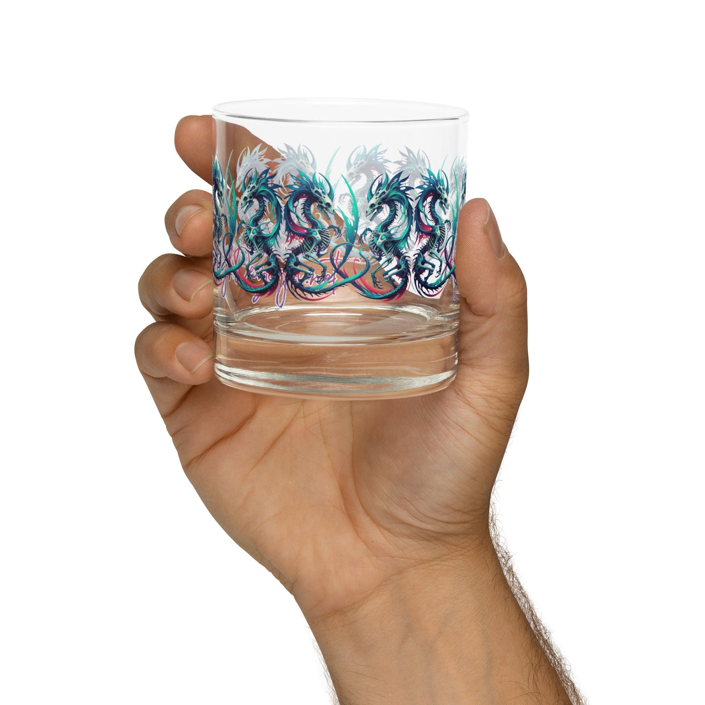 Elegant Dragon-Emblazoned Rocks Glass