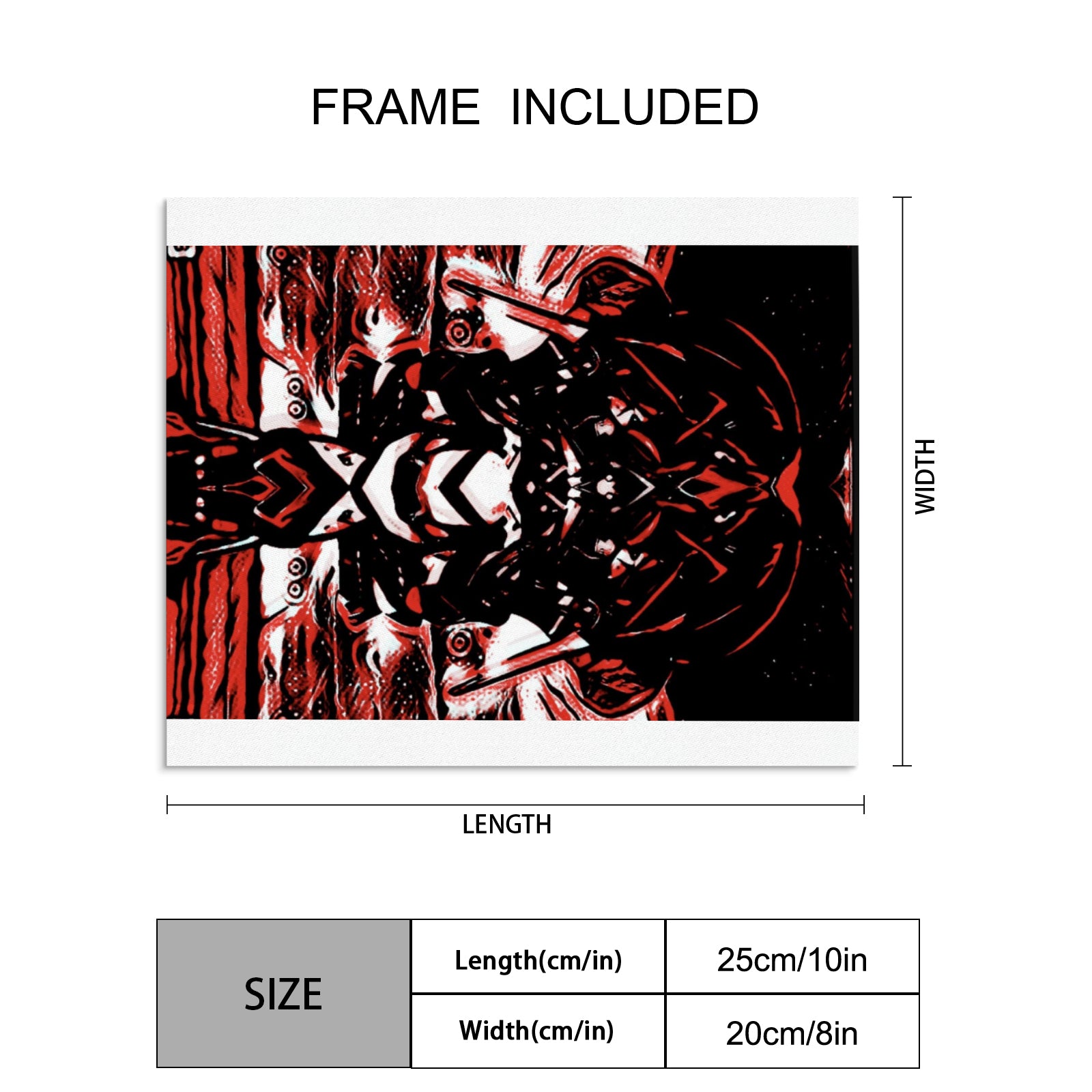 Inferno Reflection Canvas Print – Red & Black Abstract Wall Art | 10"x8"