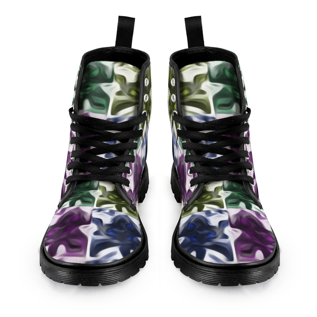 Prism Camo Canvas Boots – Men’s Lace-Up Winter Shoes