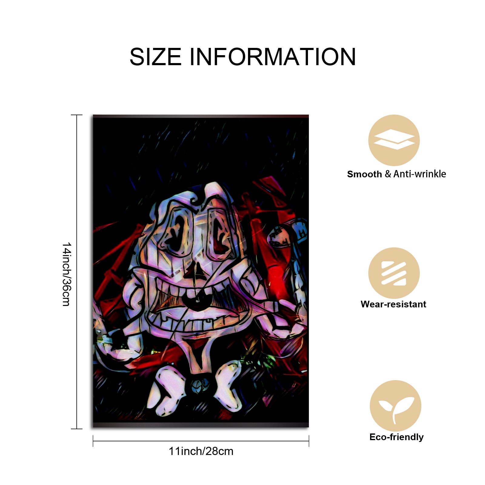 Skull Symmetry Canvas Print – 11"x14" Abstract Wall Art | Gothic Home Decor